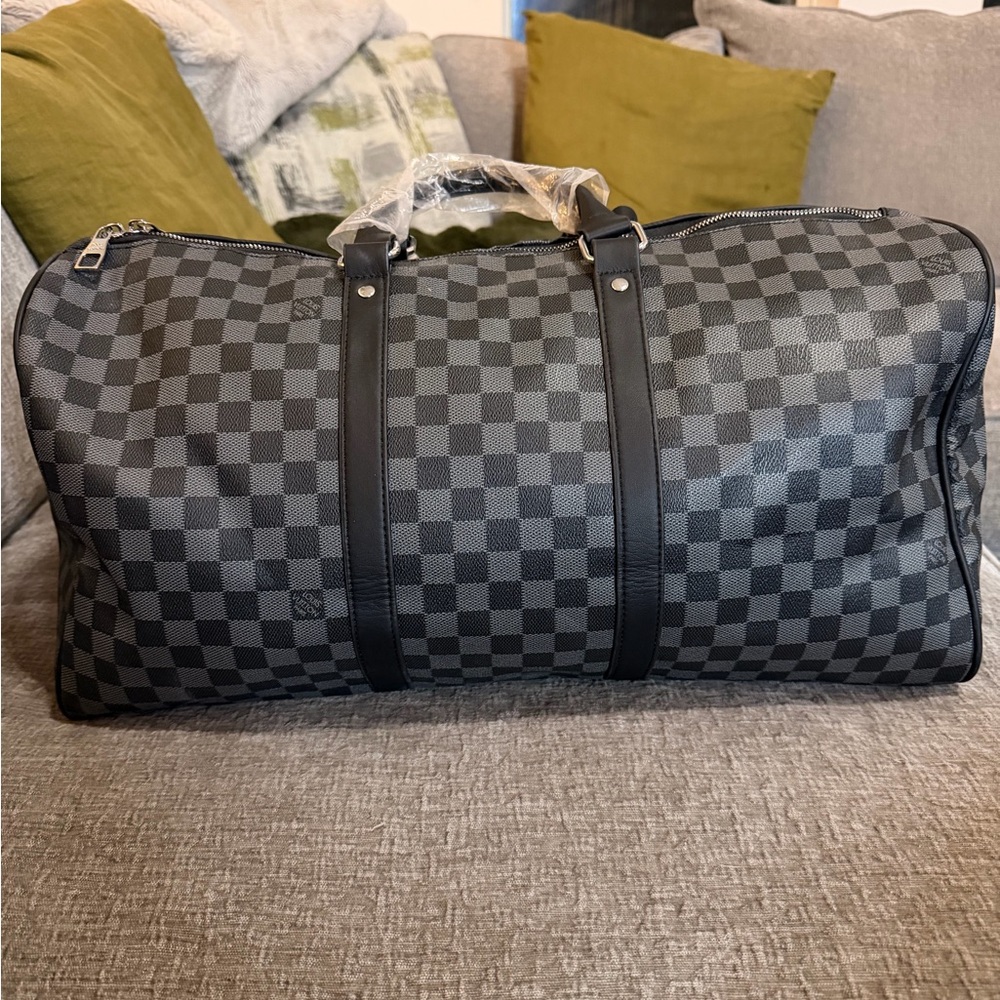 L Keepall Bandoulière 45 graphite damier duffle travel oversized - Picture 5 of 9